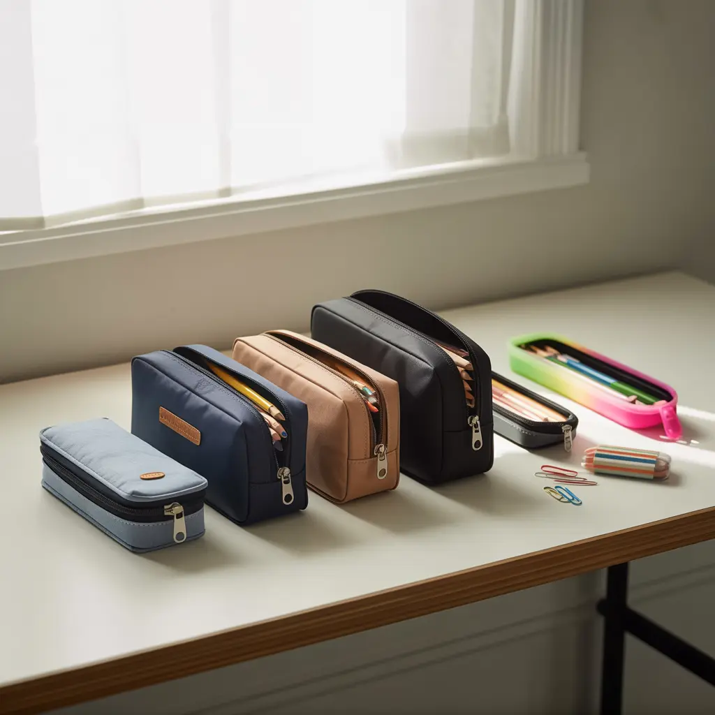 Best pencil cases for school shown in comparison including simple pouches, compartment cases, and professional organizers