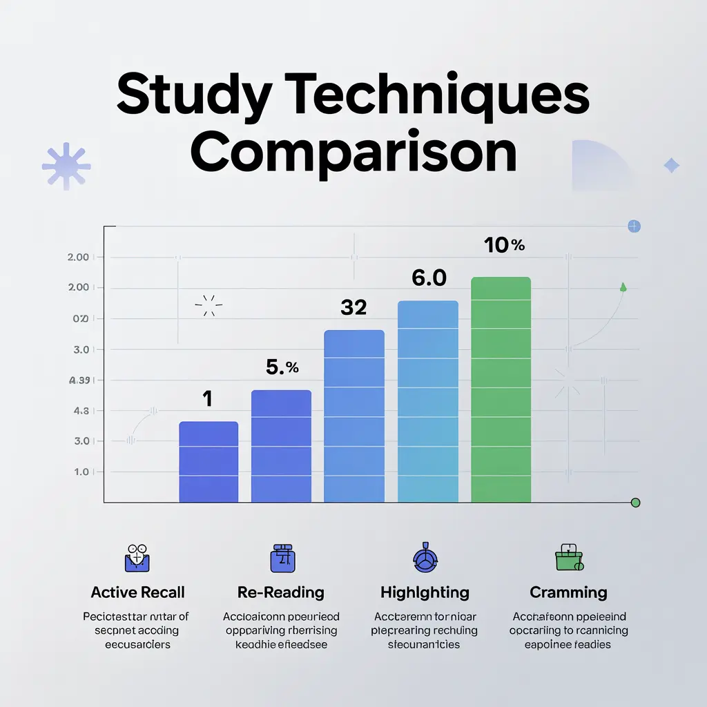 Infographic comparing effectiveness ratings of study techniques for high school students
